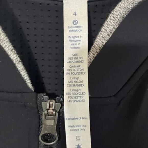 Lululemon Jacket Womens Size 4 Black Gray Baseball Stitching Var-City Bomber - Picture 7 of 7